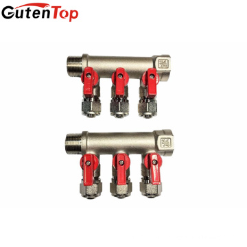 LB Guten top 3 way manifold with 3 brass ball valve 1/2 brass water knockout drum